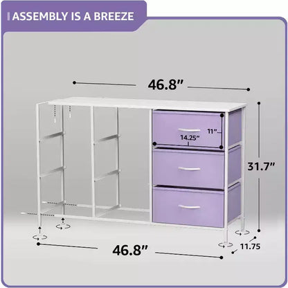 Sorbus 9 Drawers Dresser- Storage Unit with Steel Frame, Wood Top, Fabric Bins - for Bedroom, Closet, Office and more