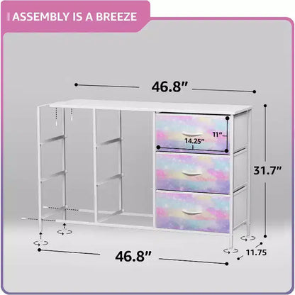 Sorbus 9 Drawers Dresser- Storage Unit with Steel Frame, Wood Top, Fabric Bins - for Bedroom, Closet, Office and more
