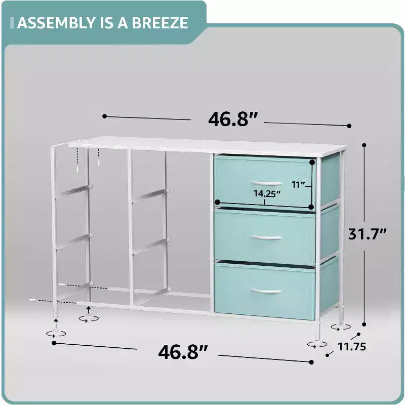 Sorbus 9 Drawers Dresser- Storage Unit with Steel Frame, Wood Top, Fabric Bins - for Bedroom, Closet, Office and more