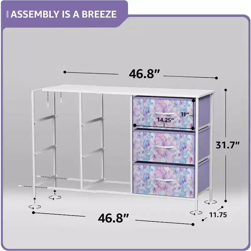 Sorbus 9 Drawers Dresser- Storage Unit with Steel Frame, Wood Top, Fabric Bins - for Bedroom, Closet, Office and more