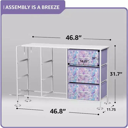 Sorbus 9 Drawers Dresser- Storage Unit with Steel Frame, Wood Top, Fabric Bins - for Bedroom, Closet, Office and more
