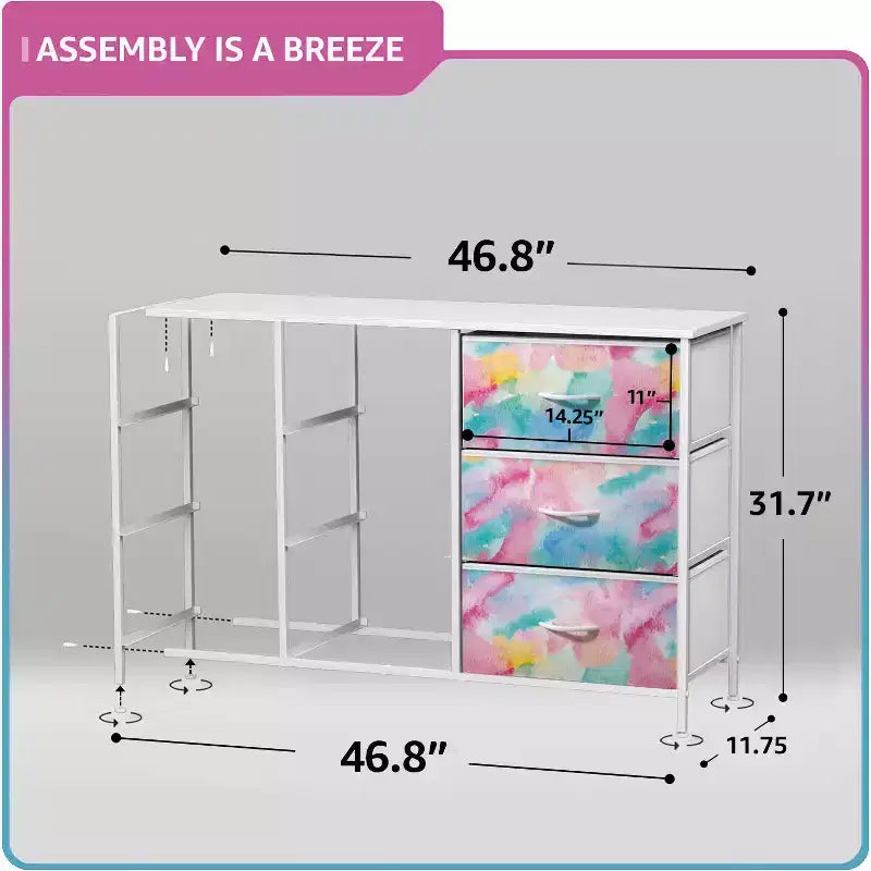 Sorbus 9 Drawers Dresser- Storage Unit with Steel Frame, Wood Top, Fabric Bins - for Bedroom, Closet, Office and more