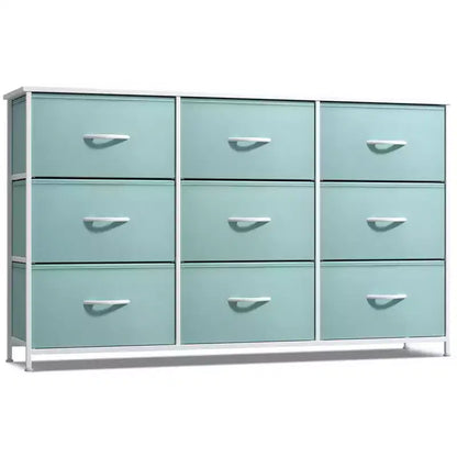 Sorbus 9 Drawers Dresser- Storage Unit with Steel Frame, Wood Top, Fabric Bins - for Bedroom, Closet, Office and more