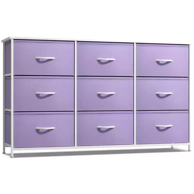 Sorbus 9 Drawers Dresser- Storage Unit with Steel Frame, Wood Top, Fabric Bins - for Bedroom, Closet, Office and more