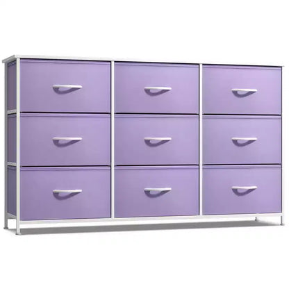 Sorbus 9 Drawers Dresser- Storage Unit with Steel Frame, Wood Top, Fabric Bins - for Bedroom, Closet, Office and more