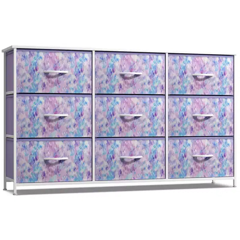 Sorbus 9 Drawers Dresser- Storage Unit with Steel Frame, Wood Top, Fabric Bins - for Bedroom, Closet, Office and more