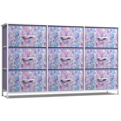 Sorbus 9 Drawers Dresser- Storage Unit with Steel Frame, Wood Top, Fabric Bins - for Bedroom, Closet, Office and more