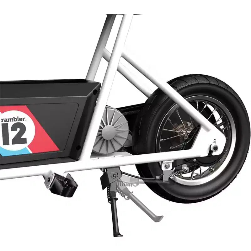 Razor Rambler 12 Electric Retro Minibike w/ 250W Motor & 24V Battery, White