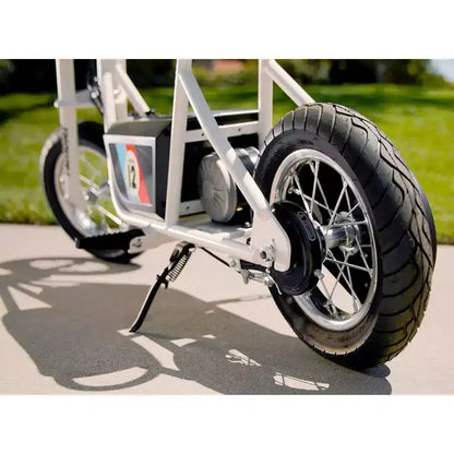 Razor Rambler 12 Electric Retro Minibike w/ 250W Motor & 24V Battery, White