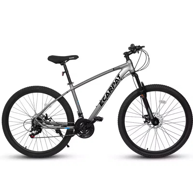 Whisen 27 Inch Mountain Bike 21 Speed, Suspension Fork, Aluminum Frame Disc Brake - Gray