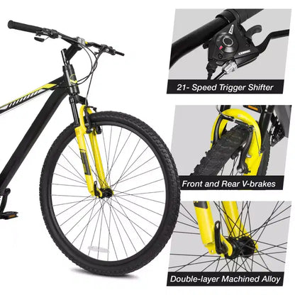 Hykolity 29 inch Mountain Bike 29r MTB Sport Bicycle Large Bike Full Suspension Lightweight Outdoor Cycling for Adult Men Woman Neutral Gray