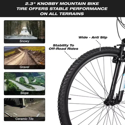 Hykolity 29 inch Mountain Bike 29r MTB Sport Bicycle Large Bike Full Suspension Lightweight Outdoor Cycling for Adult Men Woman - Pale White