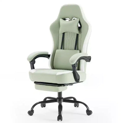 Okak Ergonomic Office Chair with Padding Armrest, Gaming Chair with Footrest and Lumbar Support, Swivel Chair with Wheels for Home, Office