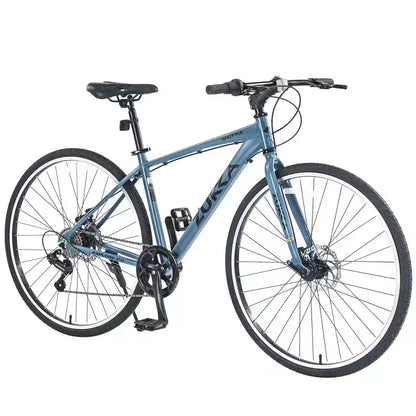 Whisen 28 Road Bike, Hybrid City Bicycle with Shimano 7 Speed Aluminum Alloy Frame Double Disc Brakes