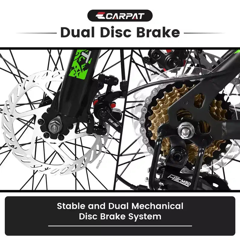 Okak 26IN Mountain Bike with 21 Speeds and Disc Brakes, Kids Dirt Bike with High-Carbon Steel Frame, Mens Bike for Adult & Teenagers