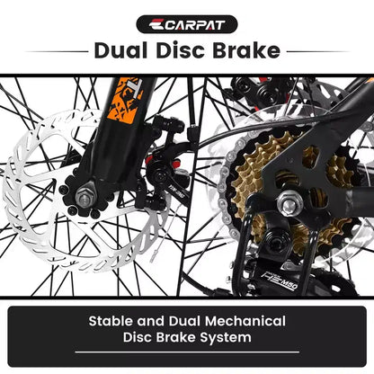 Okak 26IN Mountain Bike with 21 Speeds and Disc Brakes, Kids Dirt Bike with High-Carbon Steel Frame, Mens Bike for Adult & Teenagers