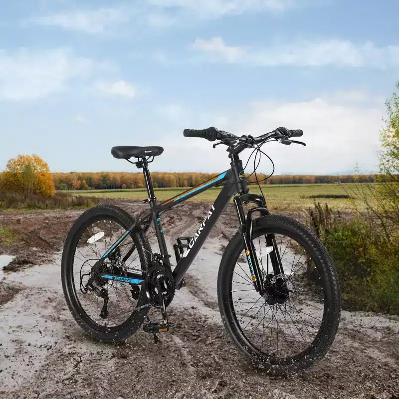 Okak 26IN Mountain Bike with 21 Speeds and Disc Brakes, Kids Dirt Bike with High-Carbon Steel Frame, Mens Bike for Adult & Teenagers
