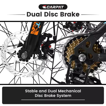 Okak 26IN Mountain Bike with 21 Speeds and Disc Brakes, Kids Dirt Bike with High-Carbon Steel Frame, Mens Bike for Adult & Teenagers