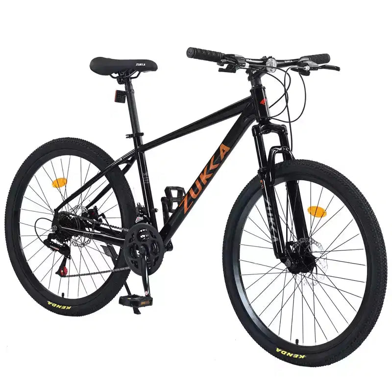 Bicicletta Okak 26 pollici per adulti con 24 velocità e forcella ammortizzata, mountain bike con pneumatici KENDA e freno a disco, bici fat tire per uomo e donna