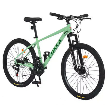 Bicicletta Okak 26 pollici per adulti con 24 velocità e forcella ammortizzata, mountain bike con pneumatici KENDA e freno a disco, bici fat tire per uomo e donna