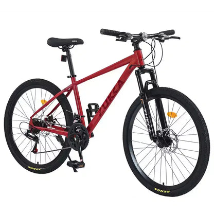 Bicicletta Okak 26 pollici per adulti con 24 velocità e forcella ammortizzata, mountain bike con pneumatici KENDA e freno a disco, bici fat tire per uomo e donna