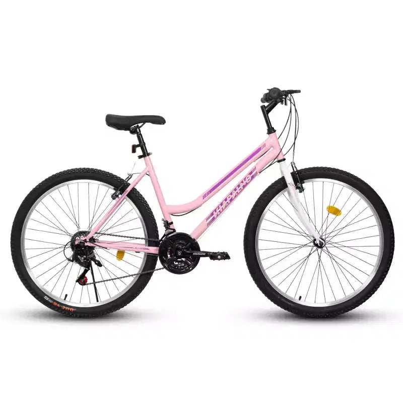 Mountain bike Okak 24/26IN con telaio in acciaio al carbonio, bici per adulti con sistema a 21 velocità e doppio freno a V, dirt bike per adulti e ragazzi