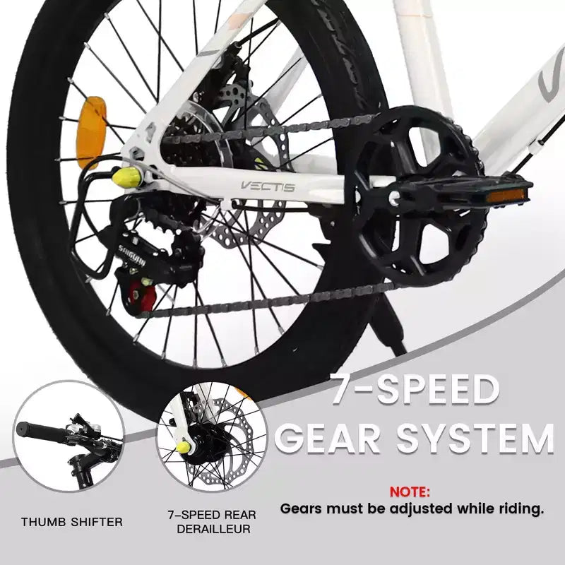 Okak Bici per Bambini 20 pollici con 7 velocità e telaio in acciaio, Bici per Bambini con doppi freni a disco e pneumatici da 1.75 pollici, Bici Cruiser per Bambini e Bambine