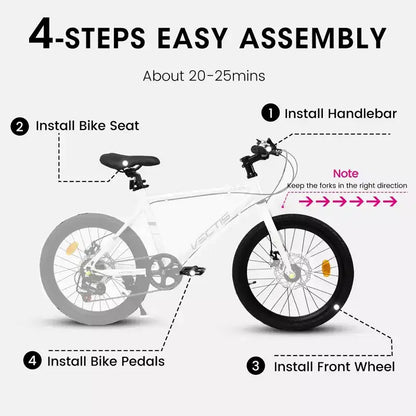 Okak Bici per Bambini 20 pollici con 7 velocità e telaio in acciaio, Bici per Bambini con doppi freni a disco e pneumatici da 1.75 pollici, Bici Cruiser per Bambini e Bambine