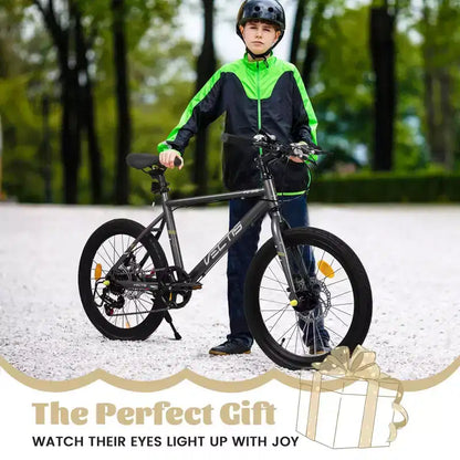 Okak Bici per Bambini 20 pollici con 7 velocità e telaio in acciaio, Bici per Bambini con doppi freni a disco e pneumatici da 1.75 pollici, Bici Cruiser per Bambini e Bambine
