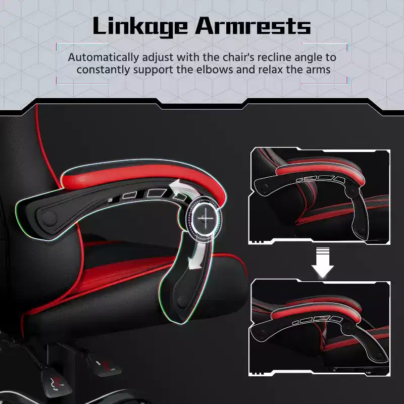 Yaheetech Sedia Gaming Ergonomica in Pelle PU con Braccioli Imbottiti, Sedia da Ufficio Direzionale per Computer