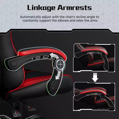 Yaheetech Sedia Gaming Ergonomica in Pelle PU con Braccioli Imbottiti, Sedia da Ufficio Direzionale per Computer