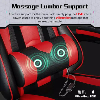Yaheetech Sedia Gaming Ergonomica in Pelle PU con Braccioli Imbottiti, Sedia da Ufficio Direzionale per Computer