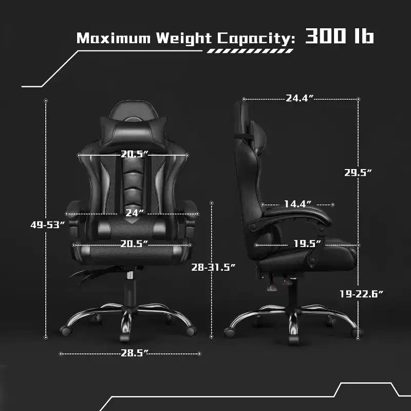 Yaheetech Sedia Gaming Ergonomica in Pelle PU con Braccioli Imbottiti, Sedia da Ufficio Direzionale per Computer