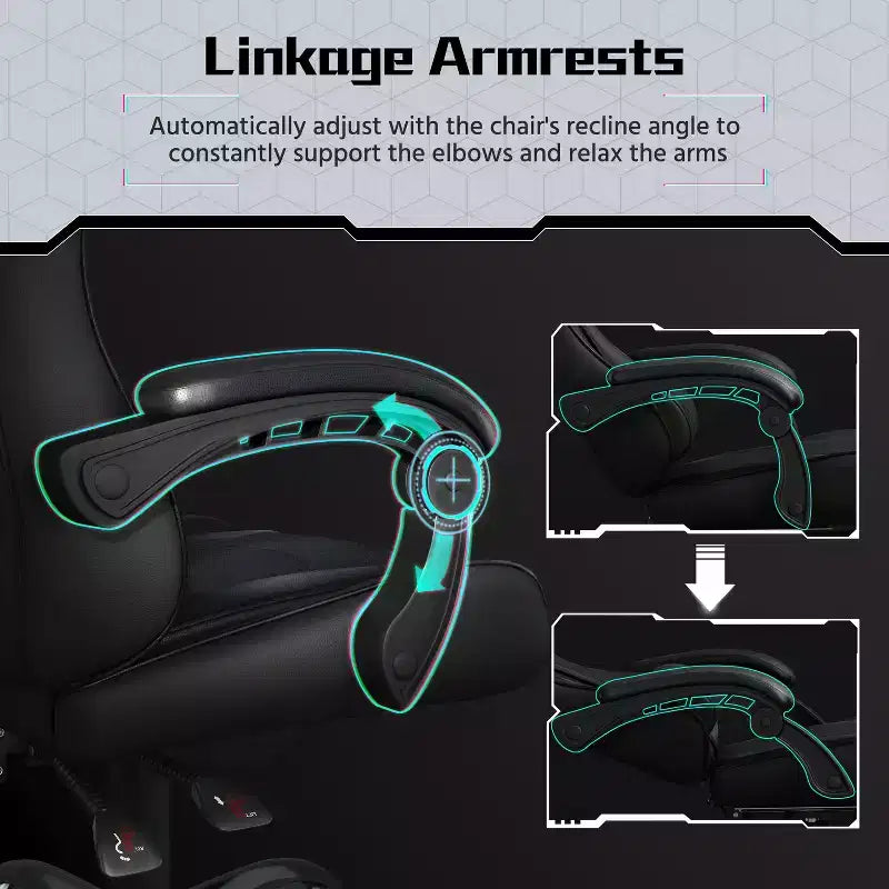 Yaheetech Sedia Gaming Ergonomica in Pelle PU con Braccioli Imbottiti, Sedia da Ufficio Direzionale per Computer