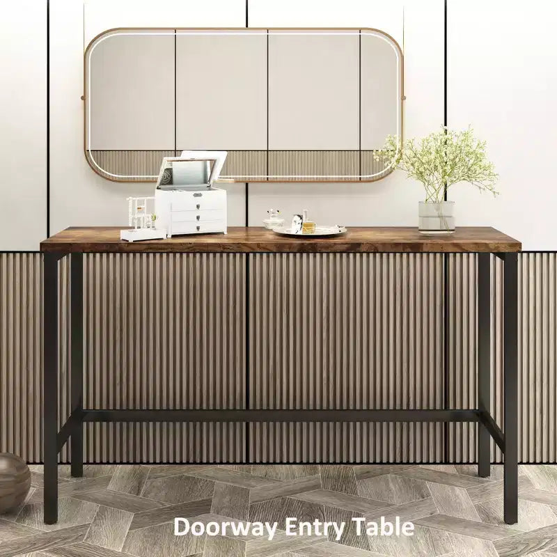 Okak Vintage Wood Extra Long Dining Table Set & Breakfast Nook Stools,Rectangular Dinette Set for Kitchen,Dining Room
