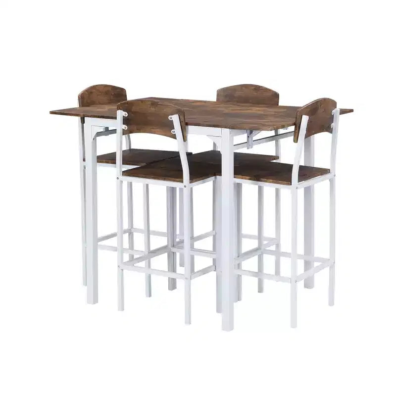 Okak Vintage Wood Extra Long Dining Table Set & Breakfast Nook Stools,Rectangular Dinette Set for Kitchen,Dining Room