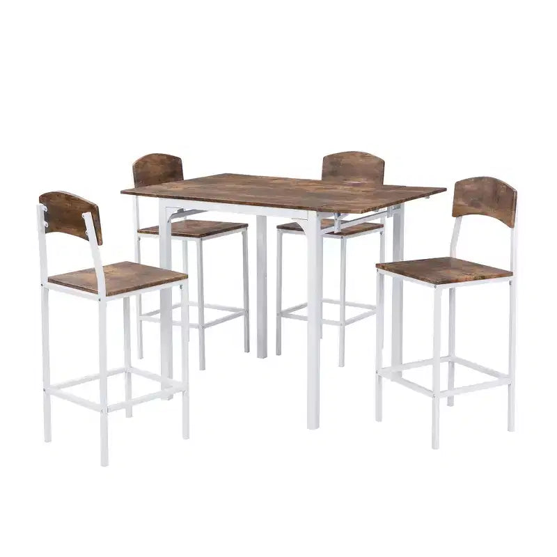 Okak Vintage Wood Extra Long Dining Table Set & Breakfast Nook Stools,Rectangular Dinette Set for Kitchen,Dining Room