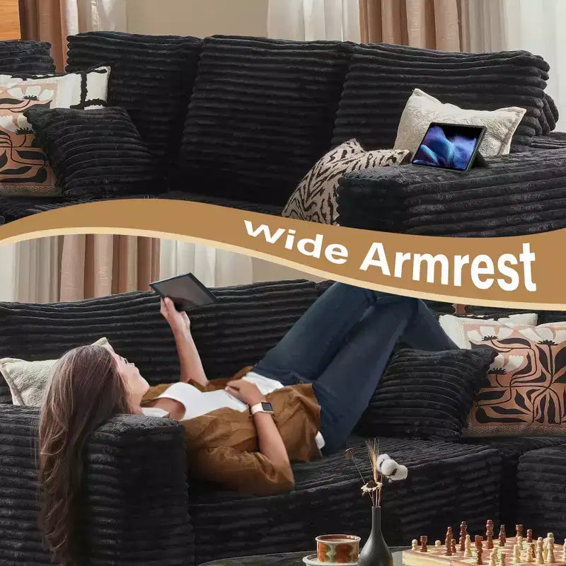 HOMLUX U-Shape Modular Sectional Sofa Couch, 27 Deep Seat Modern Minimalist Couches for Living Room, Style 5