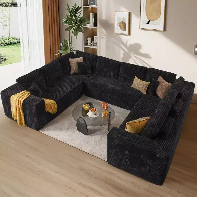 HOMLUX U-Shape Modular Sectional Sofa Couch, 27 Deep Seat Modern Minimalist Couches for Living Room, Style 5