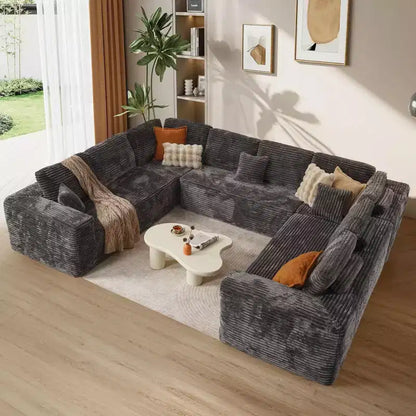 HOMLUX U-Shape Modular Sectional Sofa Couch, 27 Deep Seat Modern Minimalist Couches for Living Room, Style 5
