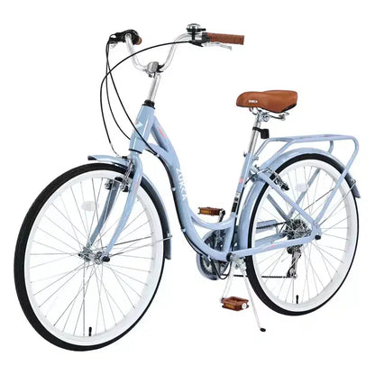 NAYSAYE 24 Beach Cruiser Bike for Women Ladies Bike 7 Speed Complete Cruiser Bikes with Dual V-Brake, Adult City Bike for Women, Men