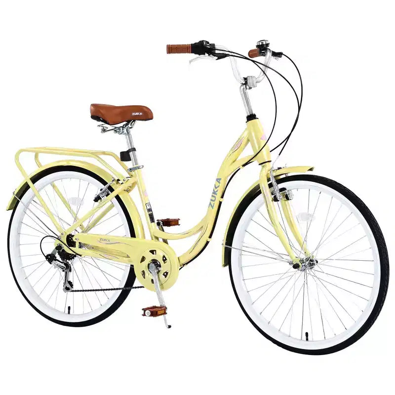 NAYSAYE 24 Beach Cruiser Bike for Women Ladies Bike 7 Speed Complete Cruiser Bikes with Dual V-Brake, Adult City Bike for Women, Men