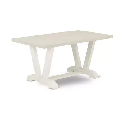 HomeStock 5-Piece Rectangle Natural Oak Finish Solid Speckled Top Dining Table with 4 Baby Blue Parson Chair