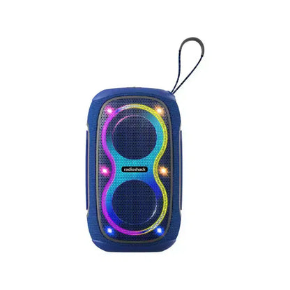 RadioShack Portable Bluetooth Speaker 30W IPX5 Blue Gray With RGB Lights With TWS For Pairing 4000mAh