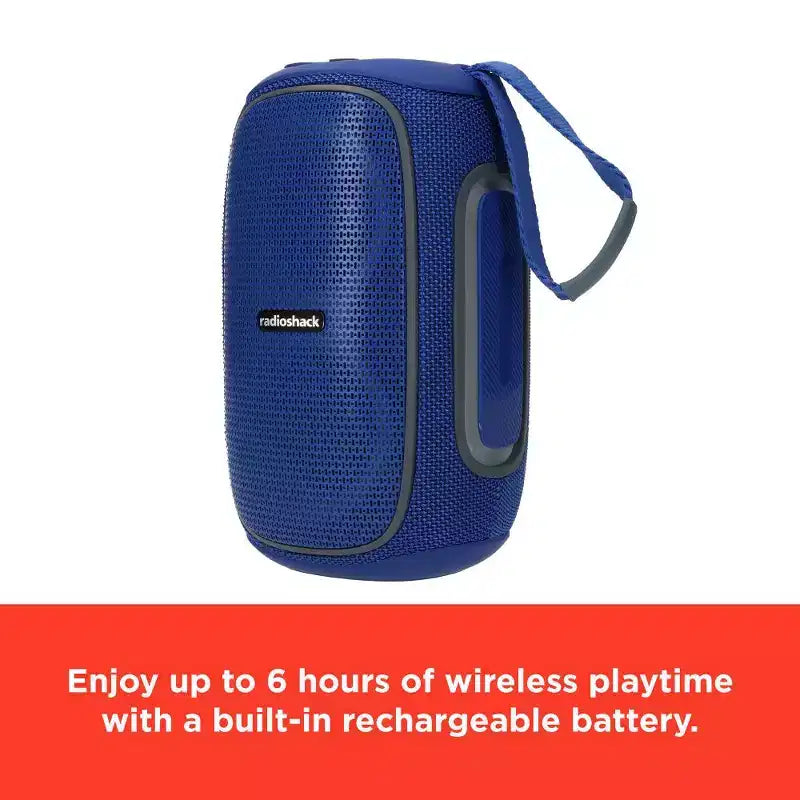 Altoparlante Bluetooth portatile RadioShack 30W IPX5 blu grigio con luci RGB con TWS per accoppiamento 4000mAh