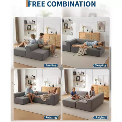 106 Cloud Sectional Couch with L-Shape Chaise, Modern Modular Deep Seat Sofa Couch, Oversized Sofa Sleeper for Living Room, No Assembly Required