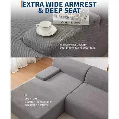 106 Cloud Sectional Couch with L-Shape Chaise, Modern Modular Deep Seat Sofa Couch, Oversized Sofa Sleeper for Living Room, No Assembly Required