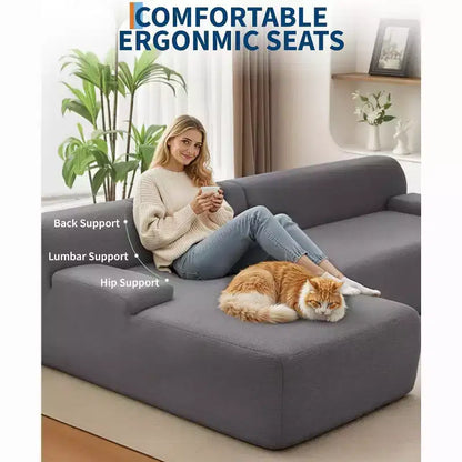 106 Cloud Sectional Couch with L-Shape Chaise, Modern Modular Deep Seat Sofa Couch, Oversized Sofa Sleeper for Living Room, No Assembly Required