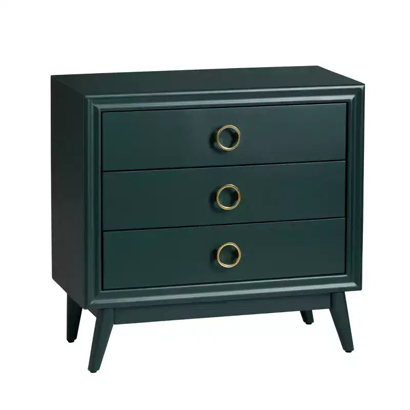 Crestview Collection Green Solid Wood 3 Drawer Accent Chest
