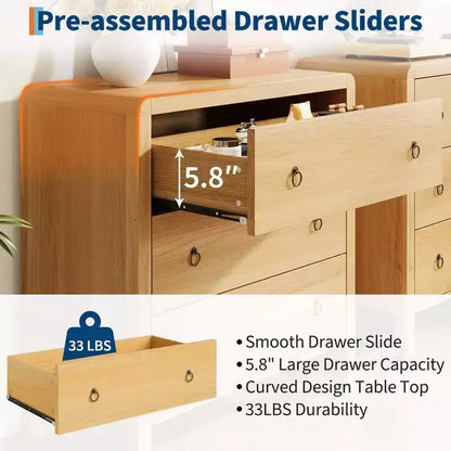 3 Drawer Dresser for Bedroom, Modern Closet Dressers Chest of Drawers, Wood Clothes Storage Dresser Chest for Living Room Hallway Closet